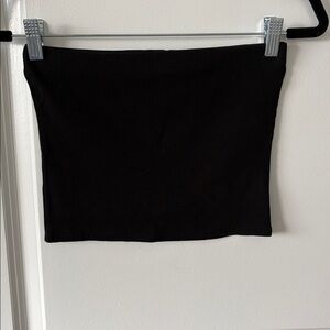 Mango Black Ribbed Tube Top